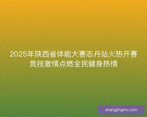 2025年陕西省体能大赛志丹站火热开赛竞技激情点燃全民健身热情