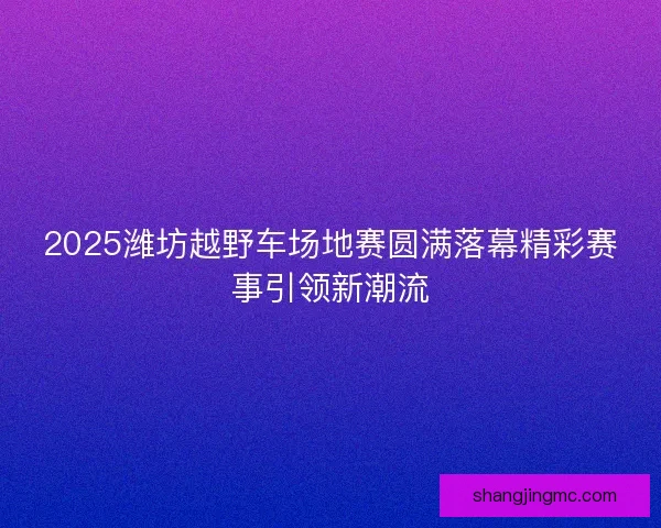 2025潍坊越野车场地赛圆满落幕精彩赛事引领新潮流