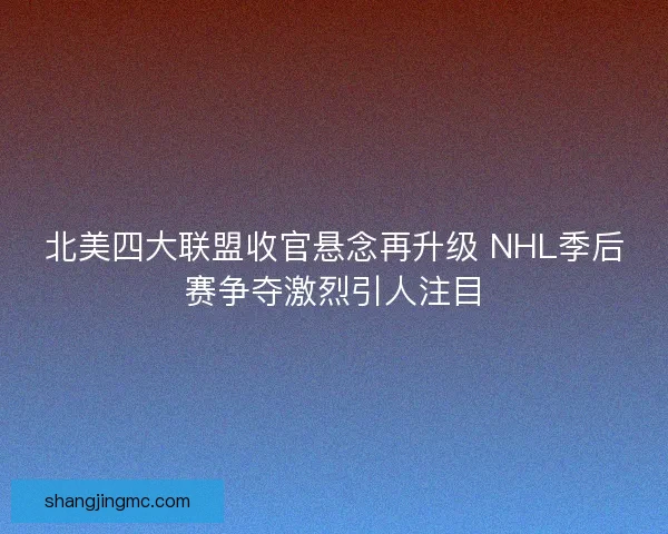 北美四大联盟收官悬念再升级 NHL季后赛争夺激烈引人注目 北美四大联盟收官悬念再升级 NHL季后赛争夺激烈引人注目