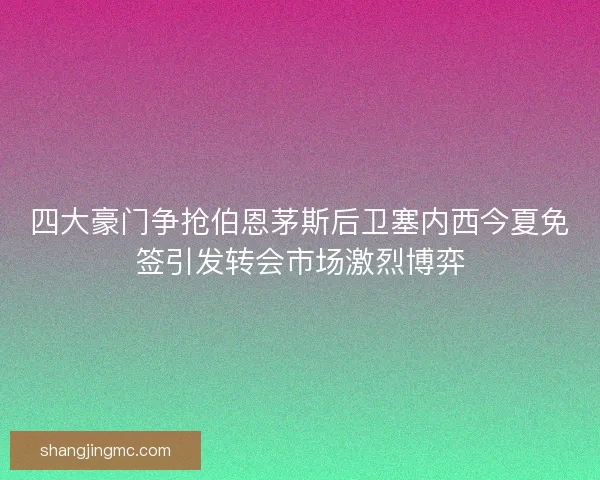 四大豪门争抢伯恩茅斯后卫塞内西今夏免签引发转会市场激烈博弈